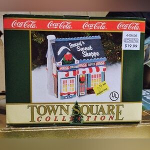 Vintage Coca-Cola Town Square Sweet Shoppe with Red and White Accents